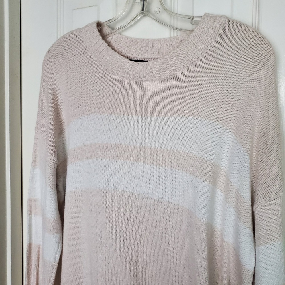 American Eagle Slouchy Striped Wool Blend Oversized Knit‎ Sweater Crew Neck Med